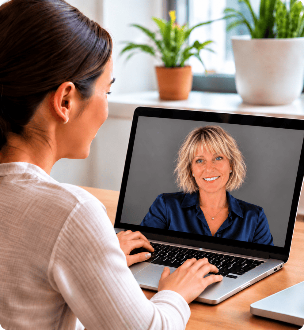 English learner on a video call